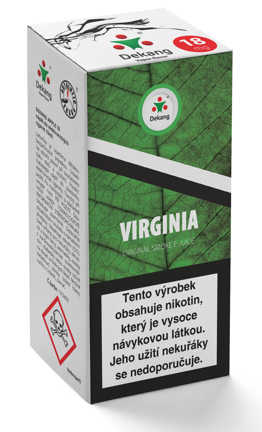 E-liquid Dekang 10ml Virginia tabák Množství nikotinu: 18mg