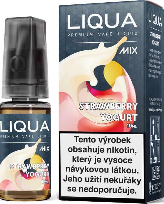 E-liquid LIQUA MIX Strawberry Yogurt 10ml (Jahodový jogurt) Množství nikotinu: 0mg