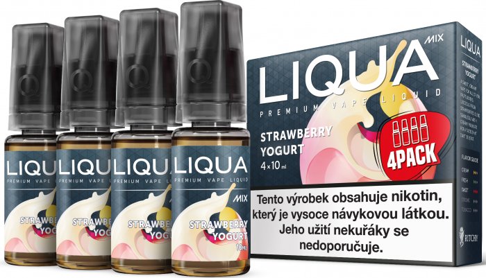 Ritchy Liqua MIX 4Pack Strawberry Yogurt 10 ml Množství nikotinu: 12mg 3mg a 12mg: EXP: 10/2023