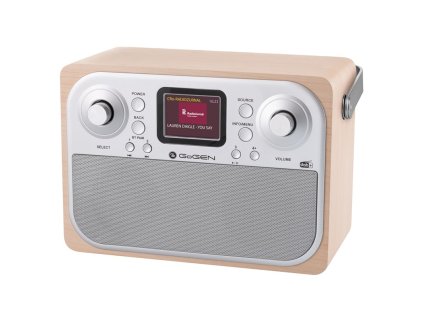 Radiopřijímač DAB+ GoGEN DAB 700 BTCS, hnědé/stříbrné