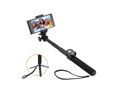 Selfie tyč GoGEN 5 teleskopická, bluetooth, černá