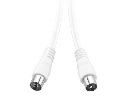 Koaxiální kabel GoGEN 15m, rovný konektor - bílý
