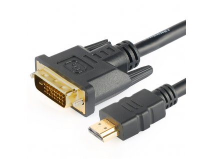 Kabel GoGEN HDMI / DVI, 2m, pozlacený - černý