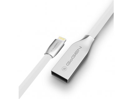 Kabel GoGEN USB / lightning, 1m, plochý - bílý