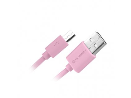 Kabel GoGEN USB/micro USB, 0,9m - růžová