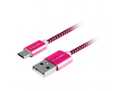 Kabel GoGEN USB / micro USB, 1m, opletený - fialový