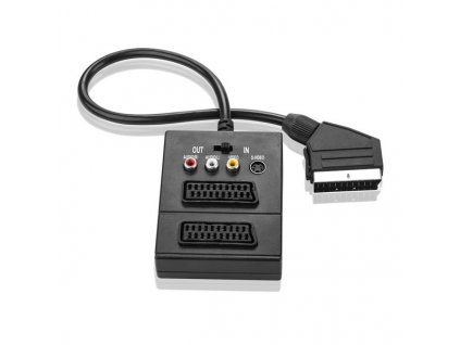 Kabel GoGEN SCART /2x SCART + S-Video, 3x Cinch, 0,5m - černý