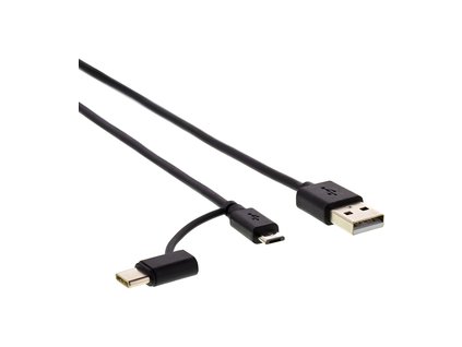 Kabel Sencor USB/micro USB/USB-C - SCO 522-015 BK USB A/M-Micro B/C