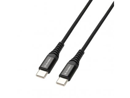 Kabel GoGEN USB-C / USB-C, 1m, opletený, černý