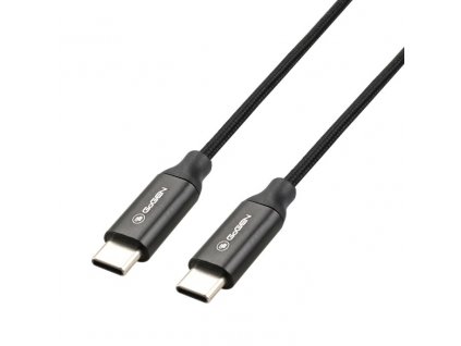 Kabel GoGEN USB-C / USB-C, 1m, opletený, 100W, černý