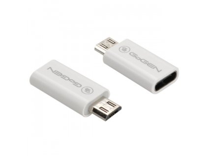 Redukce GoGEN micro USB (M) / USB-C (F), bílá