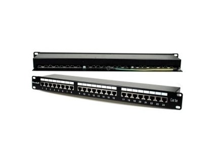 19" 24xRJ45 patch panel FTP cat.5e