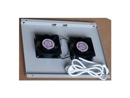 19" Stropná ventilačná jednotka 2xFan + Termostat