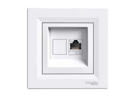 Schneider ASFORA dátová zásuvka 1x RJ45 cat.6 UTP biela