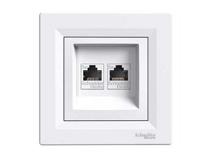 Schneider ASFORA dátová dvojzásuvka 2xRJ45 cat.6 UTP biela