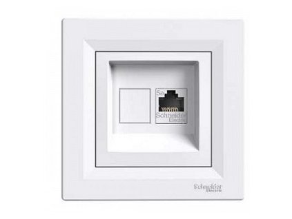 Schneider ASFORA dátová zásuvka 1x RJ45 cat.5e FTP biela
