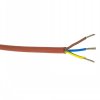Teplu odolný silikónový kábel SiHF J 3x1,5 červeno hnedý.