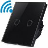 2 kanalovy dotykovy skleneny wi fi spinac black