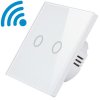 2 kanalovy dotykovy skleneny wi fi spinac white