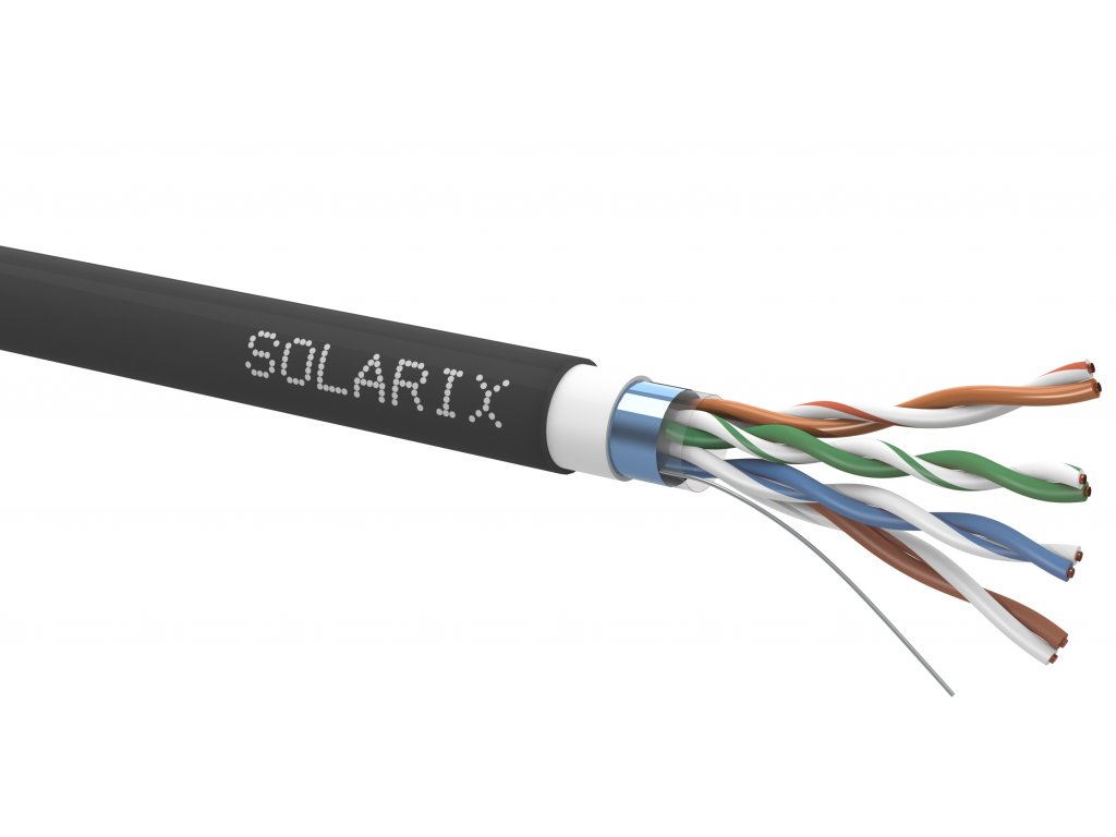 solarix sxkd 5e ftp pvc pe kabel cat5e 305m awg24 0 50mm 100 mhz vonkajsi dvojplastovy ie221872