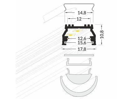 Lišta KM17-C 1M