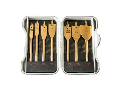 sada plochých vrtáků 10,12,16,19,22,25,32 titan SB007