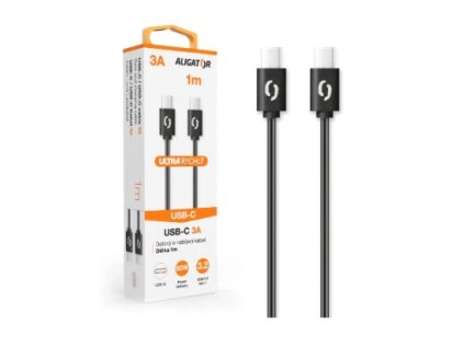 ALIGATOR kabel USB C USB C datový 1m 3A černý DATKP31 POWER