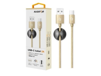 ALIGATOR kabel USB C premium 2A 1m zlatý DATKP09