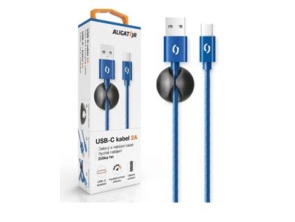 ALIGATOR kabel USB C premium 2A 1m modrý DATKP15