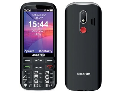 ALIGATOR A830B telefon senior černý + stol.nab.