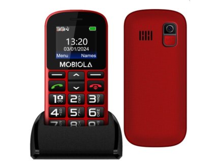 MOBIOLA MB200RED telefon 1,8" červený se stojánkem