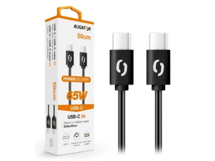 ALIGATOR kabel USB-C/USB-C power 3A 65W 0,5m černý DATKP54