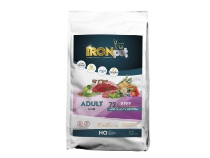 IRONpet pes granule 12kg Adult mini hovězí