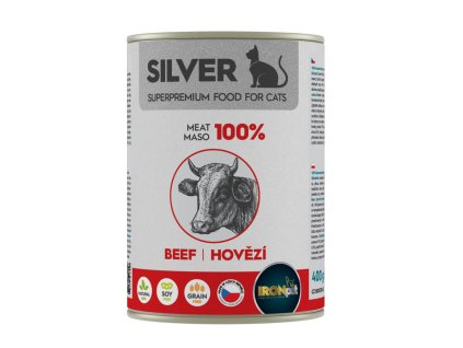 IRONpet Silver kočka konzerva 400g hovězí 100% masa