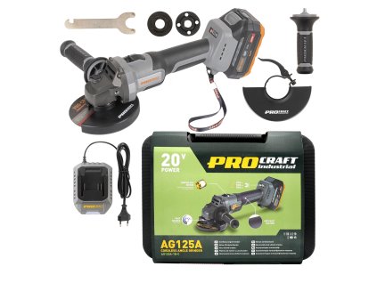 PROCRAFT AKU AG125A úhlová bruska Industrial 4Ah bat.+nabíječka