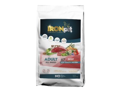 IRONpet pes granule 12kg Adult All Breed hovězí