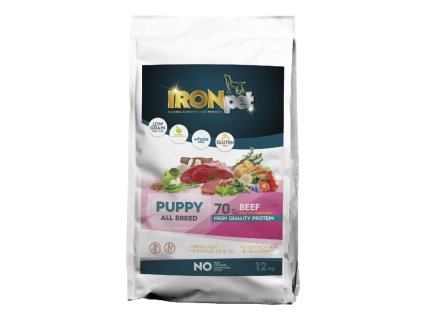IRONpet pes granule 12kg Puppy All Breed hovězí