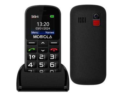 MOBIOLA MB200BLK telefon 1,8" černý se stojánkem