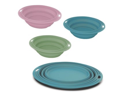 miska pro zvířata cestovní silikonová ovál 1l