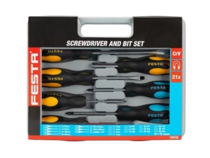 FESTA sada šroubováků + bity -+ 21ks 18418