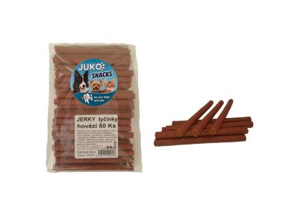 JUKO SNACKS tyčinky Jerky hovězí 50ks