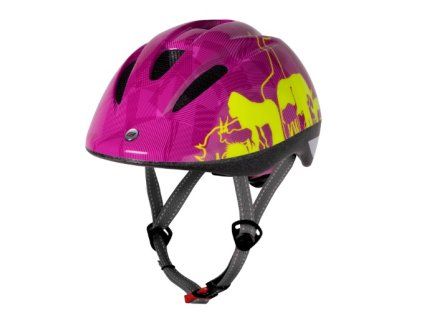 přilba FORCE fun animals M dětská fluo růžová