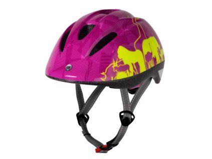 přilba FORCE fun animals S dětská fluo růžová