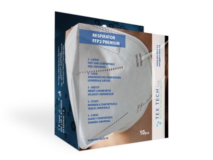 TEX-TECH Respirátor FFP2 PREMIUM 10ks bílý