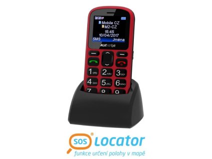 ALIGATOR A321RB DS telefon senior černo červený