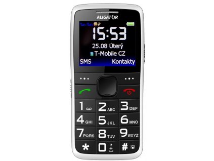 ALIGATOR A675WT telefon senior bílý nabíjecí stanice