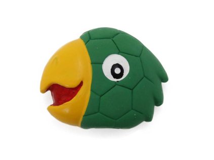 hračka pro psy latex Papoušek hlava s pískadlem