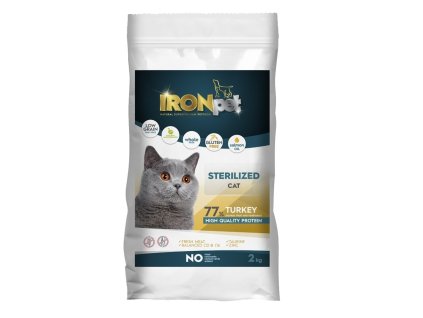 IRONpet kočka granule 2kg sterilized turkey