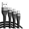 3v1 nabíjecí kabel USB 2.0 USB C, Micro USB, lightning Černý 1
