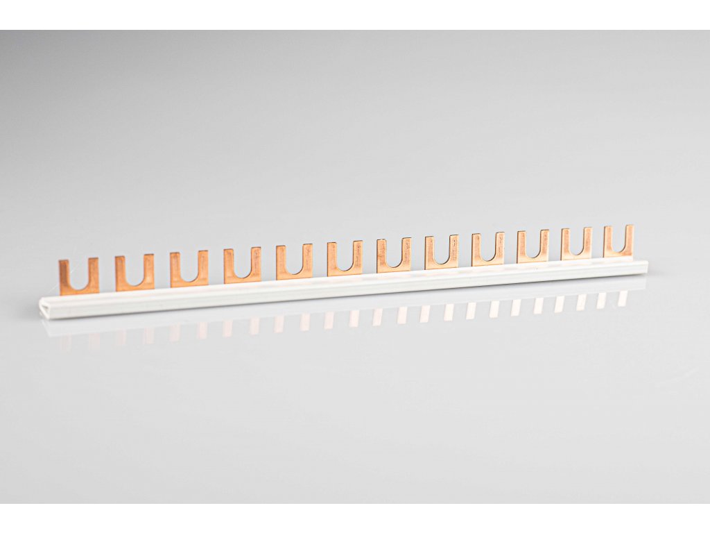 Prepojovacia lišta vidlicová 1P 12modul 215mm TFSS-1V-12